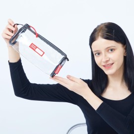 Rough Enough TSA Approved Clear Toiletry Bag for Women Travel Leakproof Makeup Organizer Cosmetic Case with handle