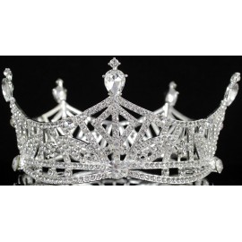 Miss America Crown Clear Austrian Rhinestone Crystal Hair Tiara Beauty Queen Princess Hair Jewelry Round Crown Pageant T1299 (Silver-Tone) Miss America Crown Clear Austrian Rhinestone Crystal Hair Tiara Beauty Queen Princess Hair Jewelry Round Crown Pageant T1299 (Silver-Tone)