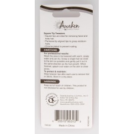 Quality Choice Deluxe Tweezers Square Tips 1 Count Each (2 Pack)