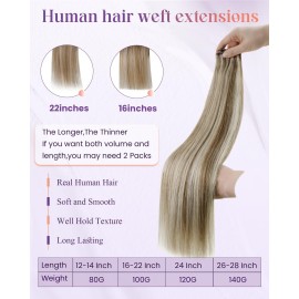 LaaVoo Weft Hair Extensions Human Hair Long Sew in Extensions for Women Soft Hair Wefts Human Hair Sew in Brown Highlight Platinum Blonde 20 Inch 100g LaaVoo Weft Hair Extensions Human Hair Long Sew in Extensions for Women Soft Hair Wefts Human Hair Sew in Brown Highlight Platinum Blonde 20 Inch 100g