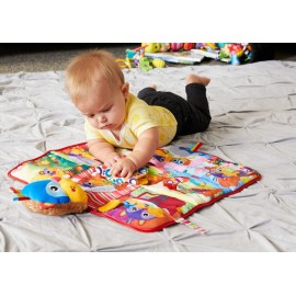 LAMAZE - Pierres Perfect Day Soft Book, Unfolds into Baby Playmat for Tummy Time with Baby Textures, Patterns, and Chimes, 6 Months and Older