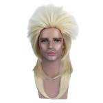 BERON 70s 80s Wig for Women and Men Halloween Costume Wig Rocking Punk Rocker Mullet Wigs Blonde
