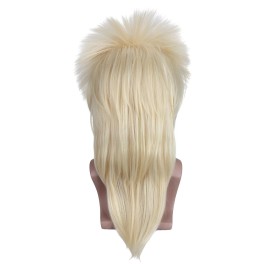 BERON 70s 80s Wig for Women and Men Halloween Costume Wig Rocking Punk Rocker Mullet Wigs Blonde