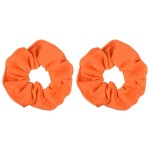 Set of 2 Large Solid Scrunchies - Orange