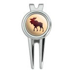 GRAPHICS & MORE Moose Red Forest Golf Divot Repair Tool and Ball Marker