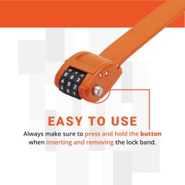 OTTOLOCK Cinch Lock - Lightweight Anti Theft Compact Combination Bike Lock, Ideal for Quick Stops, Bicycle Accessories, OTTO Orange, 60 Inch