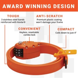OTTOLOCK Cinch Lock - Lightweight Anti Theft Compact Combination Bike Lock, Ideal for Quick Stops, Bicycle Accessories, OTTO Orange, 60 Inch