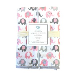 effe bebe Vera Elephant 100% Breathable Cotton Baby Car Seat Cover (Petal Grey)