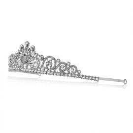 SAMKY Bridal Tiara Crown with Rhinestone Wedding Headpiece Bride\'s Crystal Hair Accessories for Woman