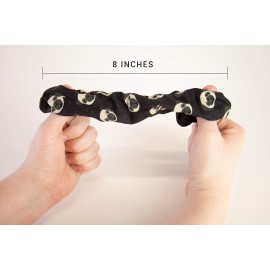 Happie Hare Scrunchies - Cotton Rounds Elastic Hair Bands - Scrunchy Hair Ties - Girls Hair Accessories - Gifts for Women (4 Pack, Pug 2)