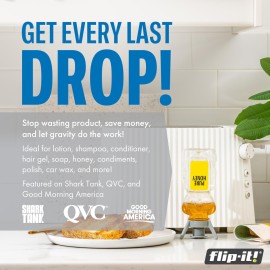 Flip-It! 2-Pack Premium Bottle Emptying Kit - No more wasted product - Fits most plastic bottles - Get out every drop of Shampoos, Lotions, & More - 2 Base Caps, 6 Adapters - Pastel Color Edition