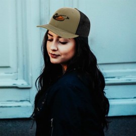 Trap Shooting Sport Embroidery Richardson Structured Front Mesh Back Cap Hat - Khaki/Coffee