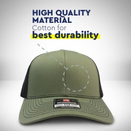 Trap Shooting Sport Embroidery Richardson Structured Front Mesh Back Cap Hat - Khaki/Coffee