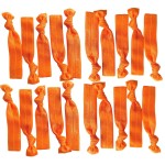 Kenz Laurenz Hair Ties 20 Elastics Ponytail Holder Set No Crease Ribbon Bands (Orange)