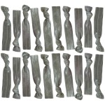 Kenz Laurenz Hair Ties 20 Elastics Ponytail Holder Set No Crease Ribbon Bands (Grey)