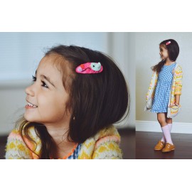 California Tot Felt Cute Animal Hair Snap, Non-Slip Hair Clips for Toddler, Girls (Mini Garden set of 5)