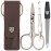 3 Swords Germany - brand quality 3 piece manicure pedicure grooming kit set for professional finger & toe nail care scissors file genuine leather case in gift box, Made in Solingen Germany (03744 )