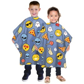 Betty Dain Kids Styling Haircut Cape, Social Kids Print, Youthful Unisex Design, Perfect Size for Children, Water and Stain Resistant Lightweight Nylon, Snap Closure, 30 inches Wide x 36 inches Long