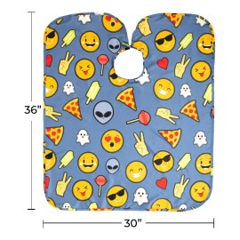 Betty Dain Kids Styling Haircut Cape, Social Kids Print, Youthful Unisex Design, Perfect Size for Children, Water and Stain Resistant Lightweight Nylon, Snap Closure, 30 inches Wide x 36 inches Long