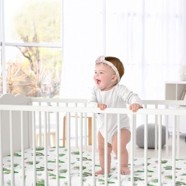 Pink Green Boho Watercolor Baby or Toddler Fitted Crib Sheet for Cactus Floral Collection by Sweet Jojo Designs