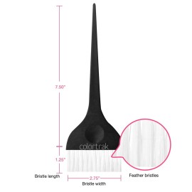 Colortrak Extra Wide Hair Color Brushes, 3 inch Bristle Width Cuts Application time, Firm Bristles, 1 Extra Wide Brush with Ultra-Soft Feather Bristles, Sustainable Wheat Fiber Handles