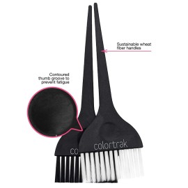 Colortrak Extra Wide Hair Color Brushes, 3 inch Bristle Width Cuts Application time, Firm Bristles, 1 Extra Wide Brush with Ultra-Soft Feather Bristles, Sustainable Wheat Fiber Handles