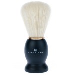 Fendrihan Pure Boar Bristle Shaving Brush with Black Wood Handle and Gold Rim for Personal and Professional Shaving