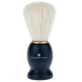 Fendrihan Pure Boar Bristle Shaving Brush with Black Wood Handle and Gold Rim for Personal and Professional Shaving