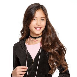 Make It Real Juicy Couture: Chokers & Charms Kit - Create 7 Unique Necklaces, 102 Pieces, 7 Trendy Chokers, 6 Juicy Charms, Tweens & Girls, Elastic Fitted Necklaces, DIY Bead Jewelry Kit, Ages 8+