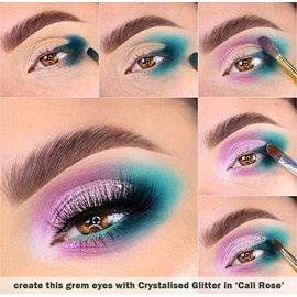 LA Splash Cosmetics Loose Glitter Rose Pink Eyeshadow Champagne Metallic Powder for Lips/Hair/Nail/Body - Crystallized Glitter (Cali Rose)