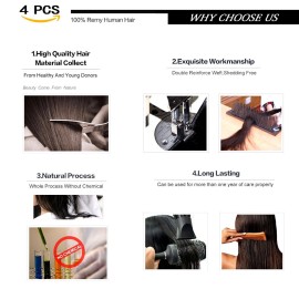 GEELOOK Clip in Hair Extensions Real Human Hair 14 Inch Darkest Brown 2 Color Double Weft 100% Remy Human Hair Thick Long Soft Silky Straight 4pcs 10clips for Women 60grams