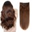GEELOOK Clip in Hair Extensions Real Human Hair 14 Inch Chocolate Brown 4 Color Double Weft 100% Remy Human Hair Thick Long Soft Silky Straight 4pcs 10clips for Women 60grams