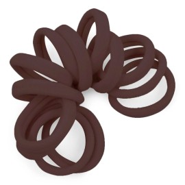 Cyndibands Seamless Hair Ties - Dark Brown - Gentle Hair Ties No Damage, Standard Size 1.5 Inch, Soft and Stretchy Nylon Fabric Ponytail Holders - 12 Count