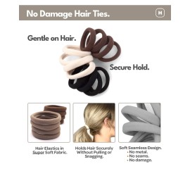 Cyndibands Seamless Hair Ties - Dark Brown - Gentle Hair Ties No Damage, Standard Size 1.5 Inch, Soft and Stretchy Nylon Fabric Ponytail Holders - 12 Count Cyndibands Seamless Hair Ties - Dark Brown - Gentle Hair Ties No Damage, Standard Size 1.5 Inch, Soft and Stretchy Nylon Fabric Ponytail Holders - 12 Count