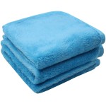 Lifaith Microfiber Makeup Removal Cloths Ultra Soft Facial Cloths, Pack Of 3, 12 x 12-Inch Blue
