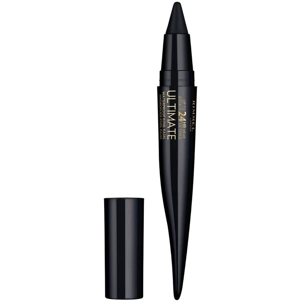 Rimmel London Ultimate Kohl Kajal Waterproof Eyeliner - 001 Black Obsidian Eyeliner Women 0.04 oz