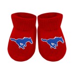 Creative Knitwear College Baby NCAA Officially Licensed Baby Bootie Sock - SMU Mustangs Logo - Red - Newborn - 6 Months