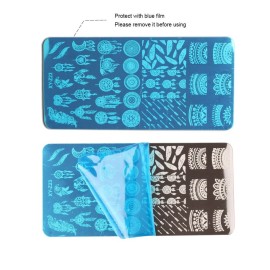 WOKOTO Nail Stamping Plates Set, Nail Art Printing Plates DIY Tool 5 Pcs Text Animal Image Templates Stamping Transfer Nail Stencil Kit Stamp Plates for Nails