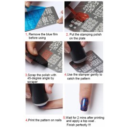 WOKOTO Nail Stamping Plates Set, Nail Art Printing Plates DIY Tool 5 Pcs Text Animal Image Templates Stamping Transfer Nail Stencil Kit Stamp Plates for Nails