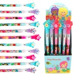 TINYMILLS 24 Pcs Mermaids Multi Point Stackable Push Pencil Assortment with Eraser for Shark Birthday Party Favor Prize Carnival Goodie Bag Stuffers Classroom Rewards Pinata Fillers