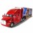 KiNSMART Kenworth T700 Container Truck, 1:68 Scale, Die Cast Metal Model, Red with Decals, Pullback Action