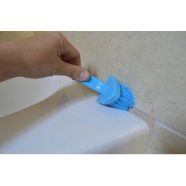 Evriholder Double Scrub Bath Tile Brush, White/Blue