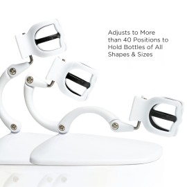 Grip & Tip Adjustable Nail Polish Holder - Nail Tools for Pedicure Kit, Manicure Painting Set and Nail Art Supplies, Nail Polish Organizer, Nail Polish Accessories 2 pk White