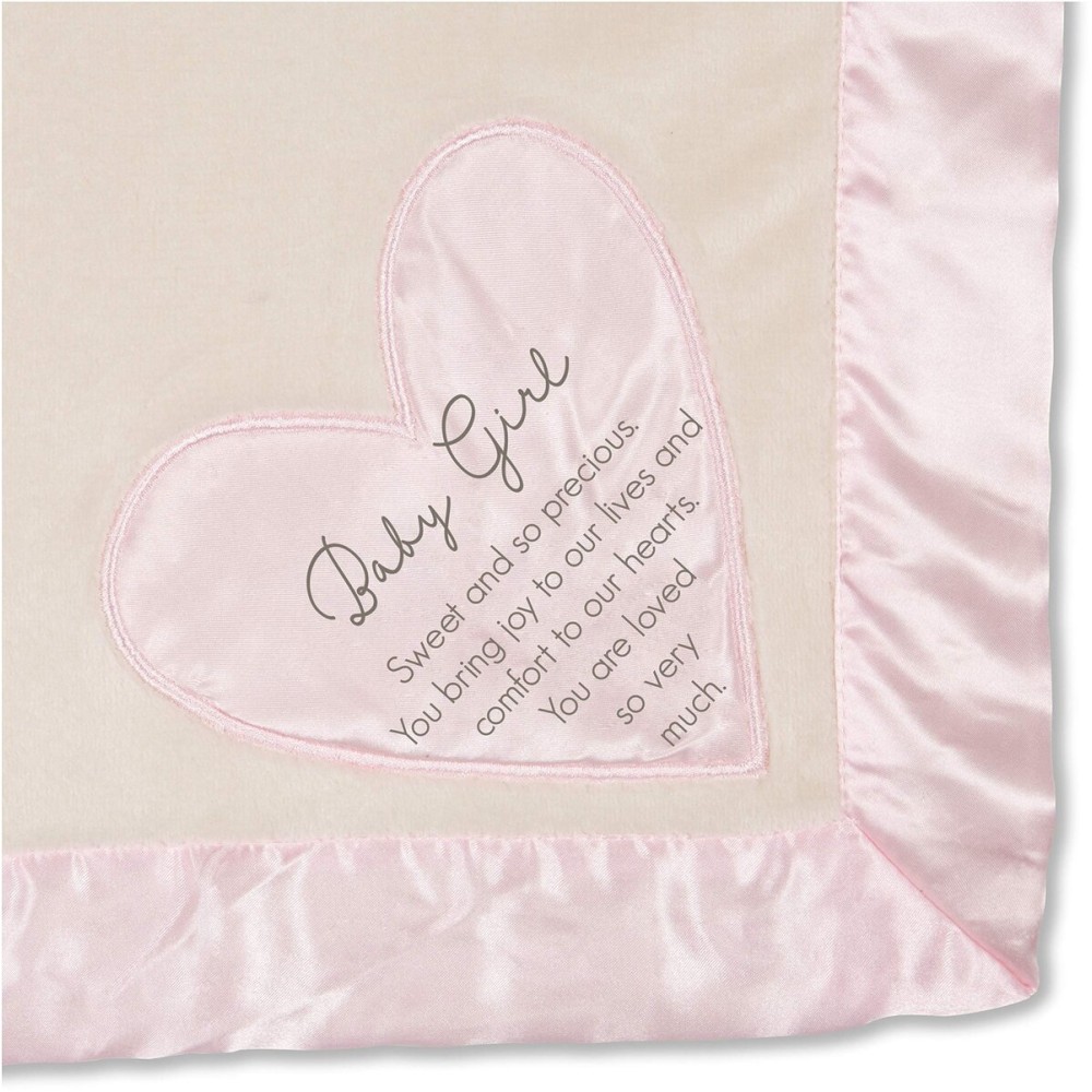 Pavilion Gift Company - Baby Girl - Pink Silk Edge Royal Plush Baby\'s First Blanket 30 x 40 Inch