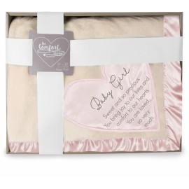 Pavilion Gift Company - Baby Girl - Pink Silk Edge Royal Plush Baby\'s First Blanket 30 x 40 Inch