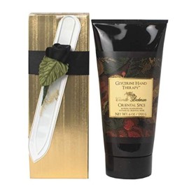 Camille Beckman Romantic Manicure Gift Set, Oriental Spice, Glycerine Hand Therapy 6 oz, Premium Crystal Nail File