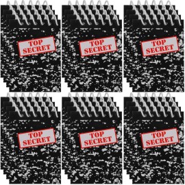 Bedwina Top Secret Mini Notebooks for Kids Party Favors - (Pack of 24) Spiral Small Notebook Pads for Murder Mystery Party Decor, Secret Agent Spy or Crime Detective Themed Parties, Goody Bag Notepads