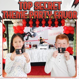 Bedwina Top Secret Mini Notebooks for Kids Party Favors - (Pack of 24) Spiral Small Notebook Pads for Murder Mystery Party Decor, Secret Agent Spy or Crime Detective Themed Parties, Goody Bag Notepads