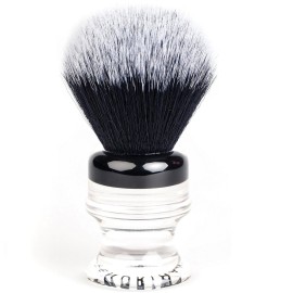 Fendrihan Black and White Synthetic Shaving Brush with Two-Tone Acrylic Handle for personal and professional shaving