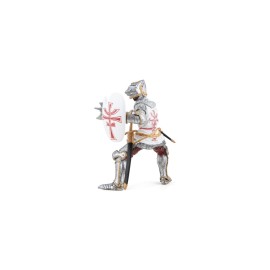 Papo - Crusader Knight Figure with Cross - Medieval Warrior Toy for Kids Age 3+ - Hand Painted Historical Teutonic Model - 8.6 x 7.2 x 8.8 cm - Durable Plastic - Fantasy & History Collection - 39947